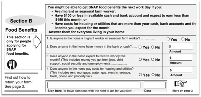 emergency food stamps texas application