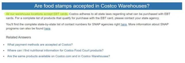 Does Costco Take Food Stamps In Texas