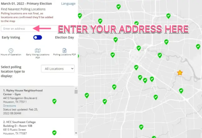 how to find your Houston TX polling place. 