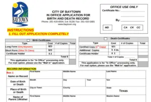baytown texas birth certificate