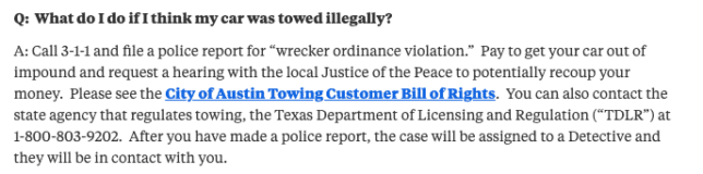 illegally towed austin texas
