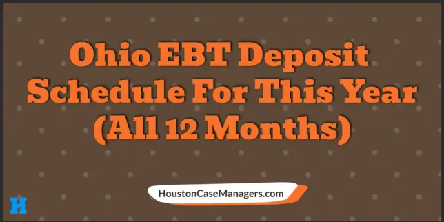 Ohio EBT deposit schedule 2023